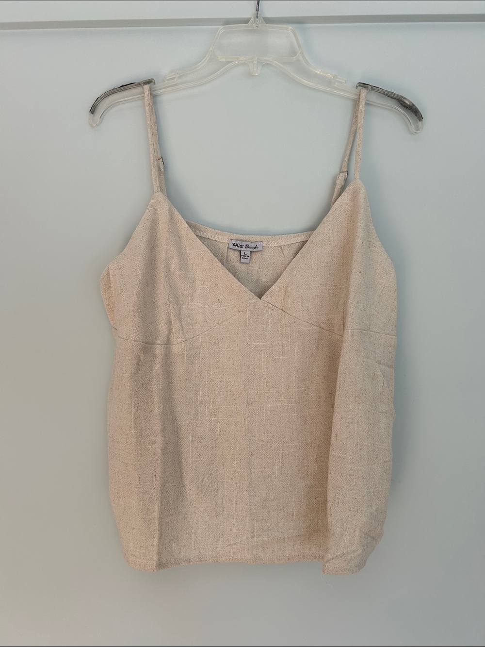white birch Neutral Beige V-Neck Textured Cami
